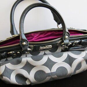 FALL/HOLIDAY GIVE AWAY! Black Leather and Silver Metallic Coach Bag